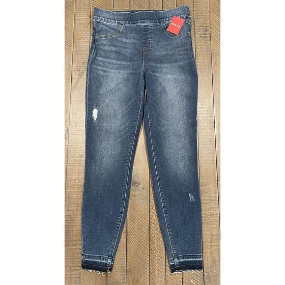 SPANX Distressed Skinny Jeans Medium Wash 20203R Comfort Stretch NEW $128 M - Picture 1 of 12